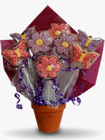 Flowers and Butterflies biscuit bouquet