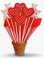 Hearts and Kisses biscuit bouquet